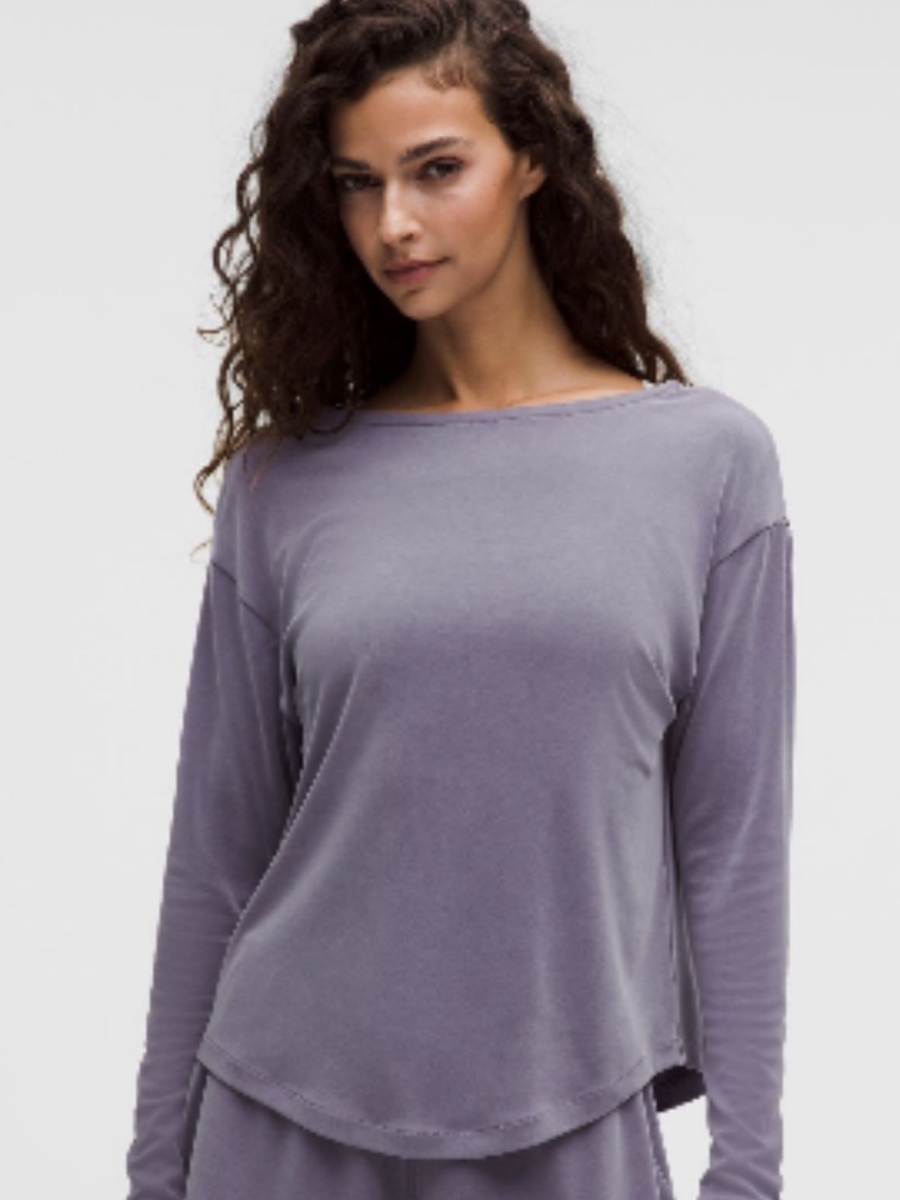 Softstreme drapey boatneck top with v neck back